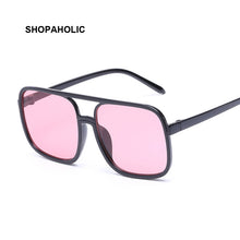 Load image into Gallery viewer, Black Square Oversized Sunglasses Women Big Frame Pink Sun Glasses Female Mirror Oculos Unisex Gradient Hip Hop Shades