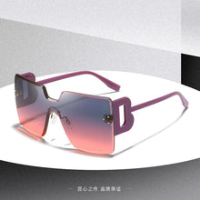 Load image into Gallery viewer, Black Square Sunglasses Women Big Frame Retro Rimless Sun Glasses Female Brand Vintage Lady Lunette De Soleil Femme