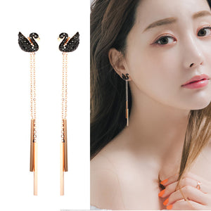 Black Swan tassle long Earring for Women Korean Earrings Ladies Fashion Girl Female Ear Accessories Birthd Gift
