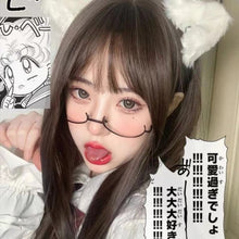 Carica l'immagine nel visualizzatore di Gallery, Black Vintage Cute Glasses Women Harajuku Kawaii Dark Aesthetic Eyeglasses Frames Y2k Alt Gothic Rimless Glasses Korean Fashion