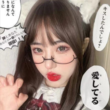 Carica l'immagine nel visualizzatore di Gallery, Black Vintage Cute Glasses Women Harajuku Kawaii Dark Aesthetic Eyeglasses Frames Y2k Alt Gothic Rimless Glasses Korean Fashion