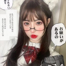 Carica l'immagine nel visualizzatore di Gallery, Black Vintage Cute Glasses Women Harajuku Kawaii Dark Aesthetic Eyeglasses Frames Y2k Alt Gothic Rimless Glasses Korean Fashion