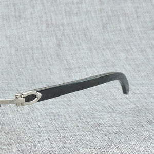 Black White Natural Buffalo Horn Sunglasses Men Wood Rimless Mirror Gafas for Driving Club Clear Glasses Frame Oculos Shades 012