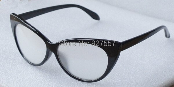 Black diffraction glasses Cat Eye frame clear fireworks lens
