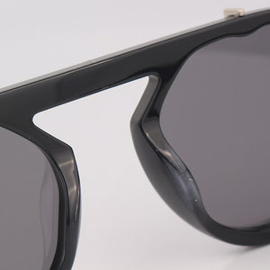 Black oval sunglasses men with metal details