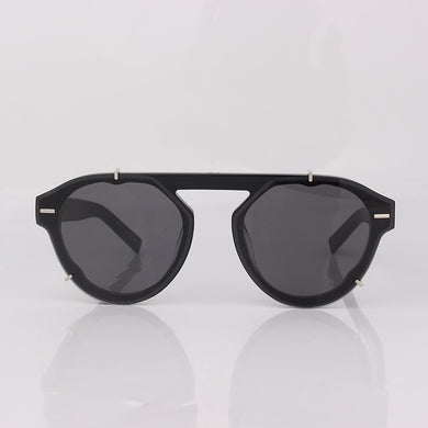 Black oval sunglasses men with metal details