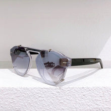 Load image into Gallery viewer, Black oval sunglasses men with metal details