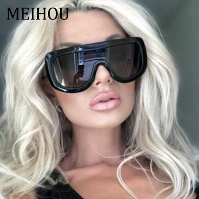 Black oversized  sunglasses women Big frame pilot  gradient sunglasses woman glasses for ladies oculos