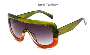 Black oversized  sunglasses women Big frame pilot  gradient sunglasses woman glasses for ladies oculos