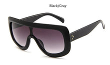 Load image into Gallery viewer, Black oversized  sunglasses women Big frame pilot  gradient sunglasses woman glasses for ladies oculos
