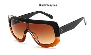 Black oversized  sunglasses women Big frame pilot  gradient sunglasses woman glasses for ladies oculos