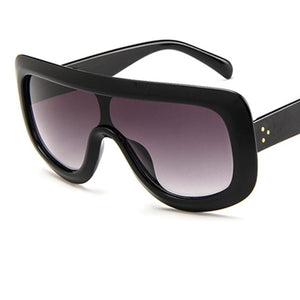 Black oversized  sunglasses women Big frame pilot  gradient sunglasses woman glasses for ladies oculos