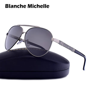 Blanche Michelle Pilot Polarized Sunglasses Men 2023 Brand Mirror Sun Glasses Driving UV400 Alloy Gafas De Sol Oculos With Box