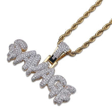 Carica l&#39;immagine nel visualizzatore di Gallery, Bling Bling Savage Letter Necklace &amp; Pendant Shiny Ice Out Link Chain Necklace With Tennis Chain Choker Hip Hop Jewelry For Men