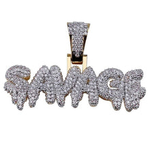 Carica l&#39;immagine nel visualizzatore di Gallery, Bling Bling Savage Letter Necklace &amp; Pendant Shiny Ice Out Link Chain Necklace With Tennis Chain Choker Hip Hop Jewelry For Men