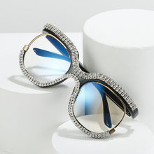 Load image into Gallery viewer, Bling Diamond Blue Blocking Reading Glasses Women Oversized Frame Brand Design Eyeglasses Anti Blue-Ray for Young Ladies