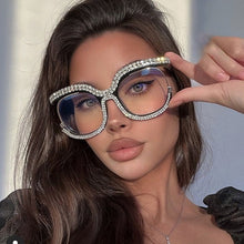 Load image into Gallery viewer, Bling Diamond Computer Eyeglasses Women Blue Light Blocking Optical Glasses Frames Vintage Anti Blue Ray Eyewear