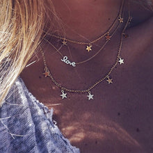 Load image into Gallery viewer, Bohemian Multi layer Pendant Necklaces For Women Fashion Golden Geometric Charm Chains Necklace Jewelry