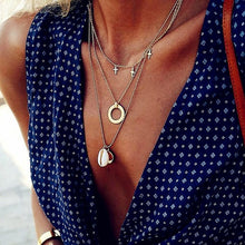 Load image into Gallery viewer, Bohemian Multi layer Pendant Necklaces For Women Fashion Golden Geometric Charm Chains Necklace Jewelry
