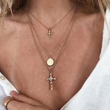 Load image into Gallery viewer, Bohemian Multi layer Pendant Necklaces For Women Fashion Golden Geometric Charm Chains Necklace Jewelry
