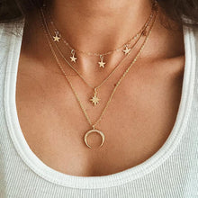 Load image into Gallery viewer, Bohemian Multi layer Pendant Necklaces For Women Fashion Golden Geometric Charm Chains Necklace Jewelry