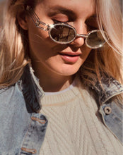 Load image into Gallery viewer, Blu-Ray Pretection Retro Round Sunglasses Women Vintage Steampunk Sun glasses For Men Clear lens Rhinestone sunglasses Oculos