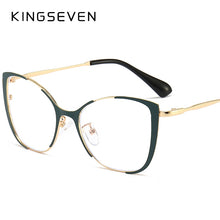 Carica l&#39;immagine nel visualizzatore di Gallery, Blu-ray Blocking Goggles Metal Spectacle Frame Cat Eye Nearsighted Eyeglasses Women Men