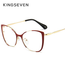 Carica l&#39;immagine nel visualizzatore di Gallery, Blu-ray Blocking Goggles Metal Spectacle Frame Cat Eye Nearsighted Eyeglasses Women Men