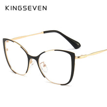 Carica l&#39;immagine nel visualizzatore di Gallery, Blu-ray Blocking Goggles Metal Spectacle Frame Cat Eye Nearsighted Eyeglasses Women Men