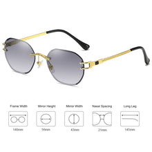 Carica l&#39;immagine nel visualizzatore di Gallery, Blue Frameless Retro Sunglasses Women UV400 2023  Square Frame Male Gradient Sun Glasses Rimless Men Green