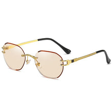 Carica l&#39;immagine nel visualizzatore di Gallery, Blue Frameless Retro Sunglasses Women UV400 2023  Square Frame Male Gradient Sun Glasses Rimless Men Green