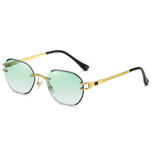Carica l&#39;immagine nel visualizzatore di Gallery, Blue Frameless Retro Sunglasses Women UV400 2023  Square Frame Male Gradient Sun Glasses Rimless Men Green