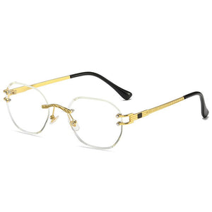 Blue Frameless Retro Sunglasses Women UV400 2023  Square Frame Male Gradient Sun Glasses Rimless Men Green