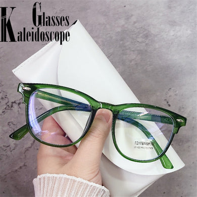 Blue Light Blocking Computer Glasses Frame Women Men Optical  Prescription Spectacle frames Transparent Green Fake Eyeglasses