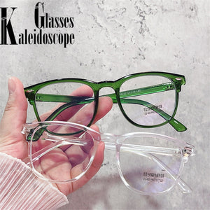 Blue Light Blocking Computer Glasses Frame Women Men Optical  Prescription Spectacle frames Transparent Green Fake Eyeglasses