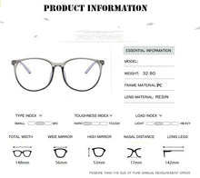 Carica l'immagine nel visualizzatore di Gallery, Blue Light Blocking Glasses 2023 Women Clear Round Eyeglasses Anti Blue Light Computer Glasses Men Safety Eyewear Spectacle