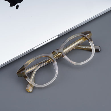 Blue Light Blocking Glasses Cary Grant Patchwork Acetate Eyeglass Frames Mens Brand Designer Prescription Glasses Women Oliver