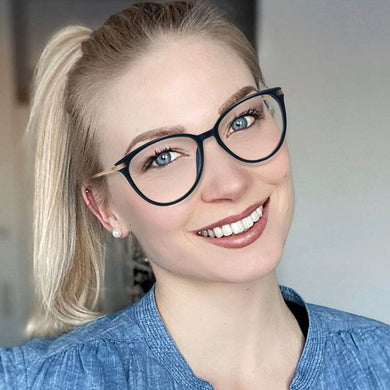 Blue Light Blocking Glasses Frame Prescription Women Stylish Frame Optical Full Rim Plastic UV400 Spectacles Female Eyewear