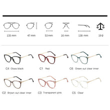 Load image into Gallery viewer, Blue Light Blocking Glasses Frame Prescription Women Stylish Frame Optical Full Rim Plastic UV400 Spectacles Female Eyewear