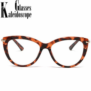 Blue Light Blocking Glasses Frame Women Vintage Cat Eye Spectacles Frames Metal Optical Clear Lenses Myopia Eyeglasses Ladies
