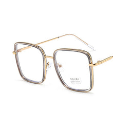 Carica l&#39;immagine nel visualizzatore di Gallery, Blue Light Blocking Glasses Plain Glasses Metal Large Frame Square Radiation Goggles Spectacles Eyeglasses Men Woman
