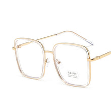 Carica l&#39;immagine nel visualizzatore di Gallery, Blue Light Blocking Glasses Plain Glasses Metal Large Frame Square Radiation Goggles Spectacles Eyeglasses Men Woman