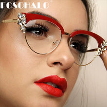 Carica l&#39;immagine nel visualizzatore di Gallery, Occhiali che bloccano la luce blu Montature da vista Cat Eye retrò Uomo Donna Occhiali da vista Occhiali da vista con lenti trasparenti Montatura per occhiali