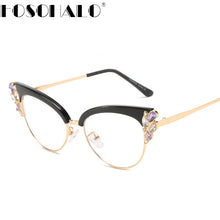 Carica l&#39;immagine nel visualizzatore di Gallery, Occhiali che bloccano la luce blu Montature da vista Cat Eye retrò Uomo Donna Occhiali da vista Occhiali da vista con lenti trasparenti Montatura per occhiali