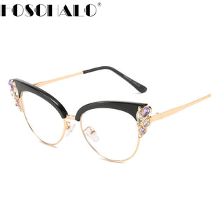Occhiali che bloccano la luce blu Montature da vista Cat Eye retrò Uomo Donna Occhiali da vista Occhiali da vista con lenti trasparenti Montatura per occhiali