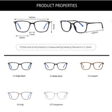 Load image into Gallery viewer, Blue Light Blocking Glasses for Men Women Square TR90 Frame Anti Radiation Glasses Computer Glasses Protect Eyes