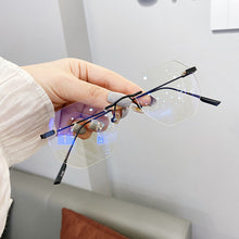 Carica l'immagine nel visualizzatore di Gallery, Blue Light Blocking Rimless Glasses Women Brand Designer  Eyeglasses Female Clear Transparent Lens Spectacle
