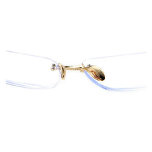 Load image into Gallery viewer, Blue Light Blocking Rimless Rectangle Glasses Gold Clear Lens Glasses Frame Women Men Computer Glasses Small Eyeglasses