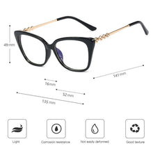 Carica l'immagine nel visualizzatore di Gallery, Blue Light Blocking Women Eyeglasses Designer Brand UV400 Anti-Reflective Prescription Full Rim Eyewear Spectacles