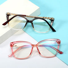 Carica l'immagine nel visualizzatore di Gallery, Blue Light Blocking Women Eyeglasses Designer Brand UV400 Anti-Reflective Prescription Full Rim Eyewear Spectacles